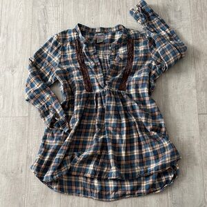 Wrangler Blue and Brown Plaid Shirt XL country western cowgirl